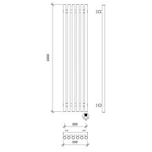 Полотенцесушитель электрический 1070х330 ТЭН правый Secado Бергамо 6 Плюс 4673739251126