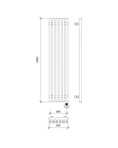 Полотенцесушитель электрический 1070х330 ТЭН правый Secado Бергамо 6 Плюс 4673739251126