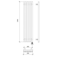 Полотенцесушитель электрический 1370х330 ТЭН правый Secado Бергамо 6 Плюс 4673739251133