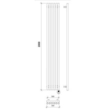 Полотенцесушитель электрический 2070х330 ТЭН правый Secado Бергамо 6 Плюс 4673739251164