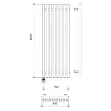 Полотенцесушитель электрический 1070х430 ТЭН левый Secado Бергамо 8 Плюс 4673739251171
