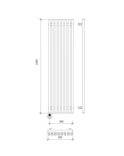 Полотенцесушитель электрический 1370х430 ТЭН левый Secado Бергамо 8 Плюс 4673739251188