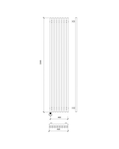 Полотенцесушитель электрический 1570х430 ТЭН левый Secado Бергамо 8 Плюс 4673739251195