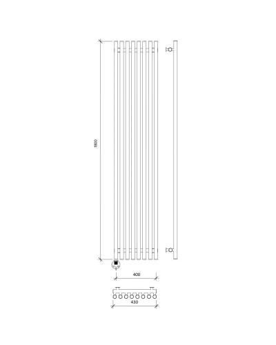 Полотенцесушитель электрический 1870х430 ТЭН левый Secado Бергамо 8 Плюс 4673739251201