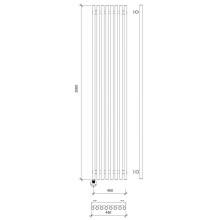 Полотенцесушитель электрический 2070х430 ТЭН левый Secado Бергамо 8 Плюс 4673739251218