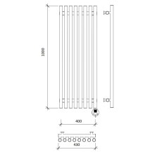 Полотенцесушитель электрический 1070х430 ТЭН правый Secado Бергамо 8 Плюс 4673739251225