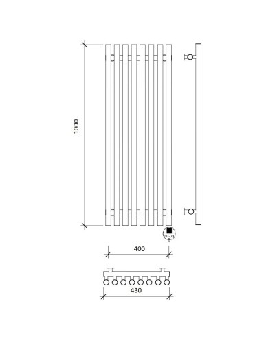 Полотенцесушитель электрический 1070х430 ТЭН правый Secado Бергамо 8 Плюс 4673739251225