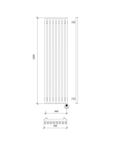 Полотенцесушитель электрический 1370х430 ТЭН правый Secado Бергамо 8 Плюс 4673739251232
