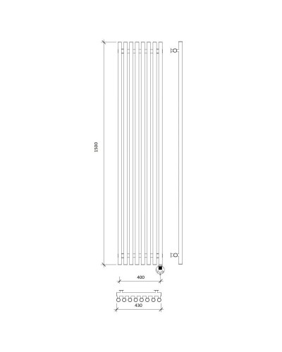 Полотенцесушитель электрический 1570х430 ТЭН правый Secado Бергамо 8 Плюс 4673739251249