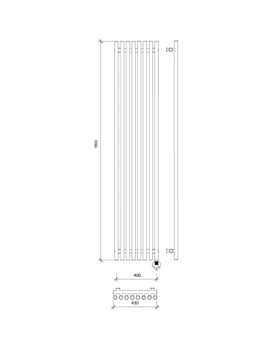 Полотенцесушитель электрический 1870х430 ТЭН правый Secado Бергамо 8 Плюс 4673739251256