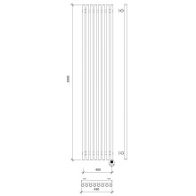 Полотенцесушитель электрический 2070х430 ТЭН правый Secado Бергамо 8 Плюс 4673739251263