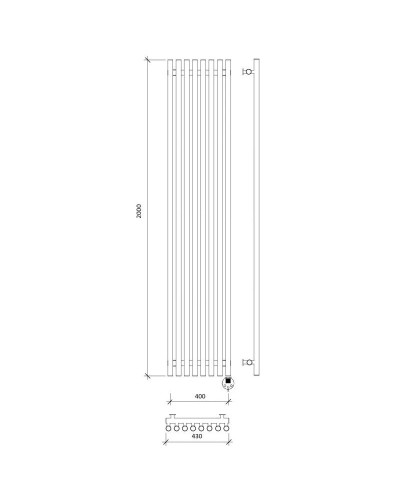Полотенцесушитель электрический 2070х430 ТЭН правый Secado Бергамо 8 Плюс 4673739251263