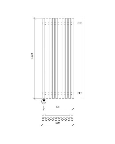 Полотенцесушитель электрический 1070х530 ТЭН левый Secado Бергамо 10 Плюс 4673739251270