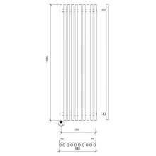 Полотенцесушитель электрический 1370х530 ТЭН левый Secado Бергамо 10 Плюс 4673739251287