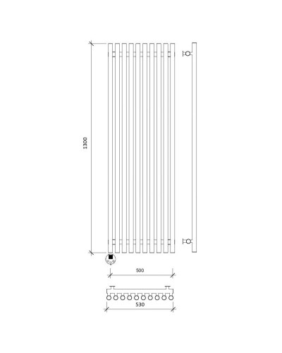 Полотенцесушитель электрический 1370х530 ТЭН левый Secado Бергамо 10 Плюс 4673739251287