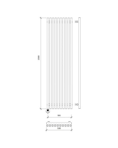 Полотенцесушитель электрический 1570х530 ТЭН левый Secado Бергамо 10 Плюс 4673739251294