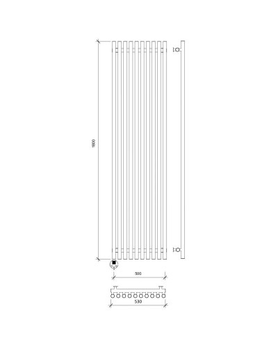 Полотенцесушитель электрический 1870х530 ТЭН левый Secado Бергамо 10 Плюс 4673739251300