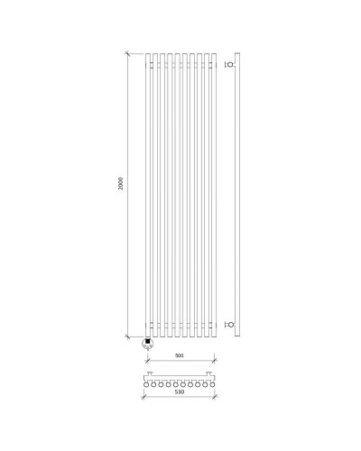 Полотенцесушитель электрический 2070х530 ТЭН левый Secado Бергамо 10 Плюс 4673739251317