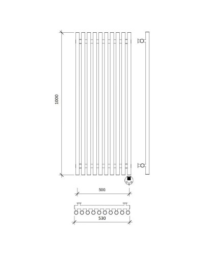 Полотенцесушитель электрический 1070х530 ТЭН правый Secado Бергамо 10 Плюс 4673739251324