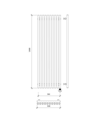 Полотенцесушитель электрический 1370х530 ТЭН правый Secado Бергамо 10 Плюс 4673739251331