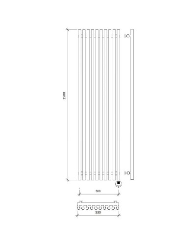 Полотенцесушитель электрический 1570х530 ТЭН правый Secado Бергамо 10 Плюс 4673739251348
