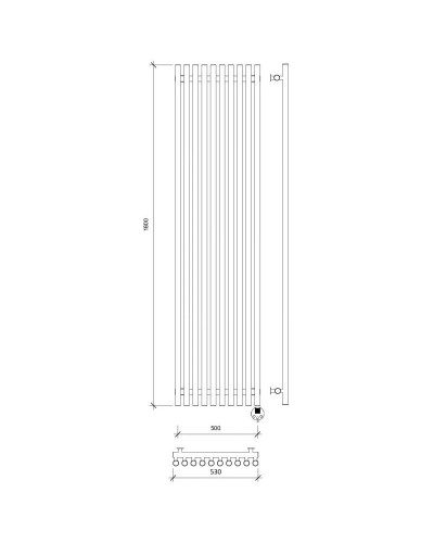 Полотенцесушитель электрический 1870х530 ТЭН правый Secado Бергамо 10 Плюс 4673739251355
