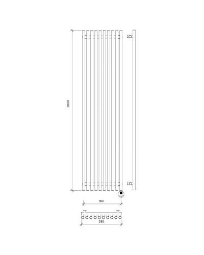 Полотенцесушитель электрический 2070х530 ТЭН правый Secado Бергамо 10 Плюс 4673739251362