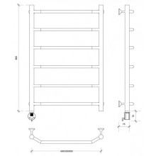 Полотенцесушитель электрический 870х432 ТЭН левый Secado Агата 1 4603759405018