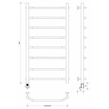 Полотенцесушитель электрический 1070х532 ТЭН левый Secado Агата 1 4603759402192