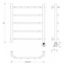 Полотенцесушитель электрический 670х432 ТЭН правый Secado Агата 1К 4603777449643