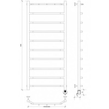 Полотенцесушитель электрический 1270х432 ТЭН правый Secado Агата 1К 4603777449766
