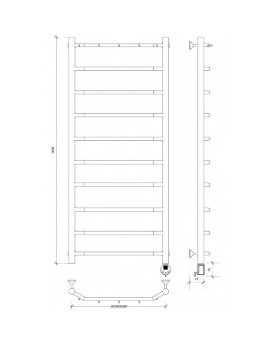 Полотенцесушитель электрический 1270х632 ТЭН правый Secado Агата 1К 4603777449780