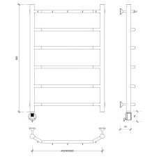 Полотенцесушитель электрический 870х432 ТЭН левый Secado Агата 1К 4603777449674