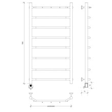 Полотенцесушитель электрический 1070х632 ТЭН левый Secado Агата 1К 4603777449735