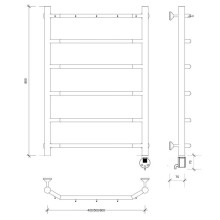 Полотенцесушитель электрический 870х432 ТЭН правый Secado Агата 1К 4603777449681