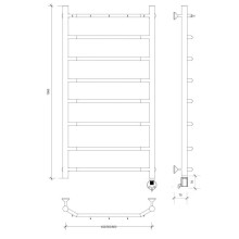 Полотенцесушитель электрический 1070х432 ТЭН правый Secado Агата 1К 4603777449728
