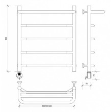 Полотенцесушитель электрический 670х632 ТЭН левый Secado Агата 1СП 4603777449810