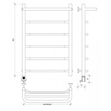 Полотенцесушитель электрический 870х432 ТЭН левый Secado Агата 1СП 4603777449834
