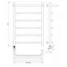 Полотенцесушитель электрический 870х632 ТЭН левый Secado Агата 1СП 4603777449858