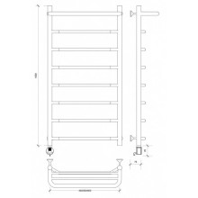 Полотенцесушитель электрический 1070х632 ТЭН левый Secado Агата 1СП 4603777449896