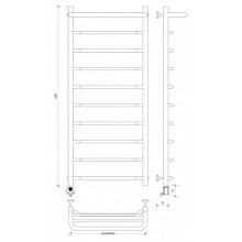 Полотенцесушитель электрический 1270х532 ТЭН левый Secado Агата 1СП 4603759405216