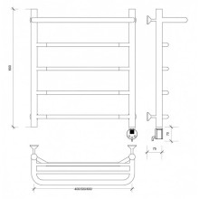 Полотенцесушитель электрический 670х432 ТЭН правый Secado Агата 1СП 4603777449803