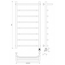 Полотенцесушитель электрический 1070х632 ТЭН правый Secado Агата 1СП 4603777449902