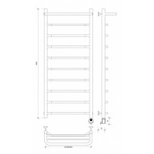 Полотенцесушитель электрический 1270х432 ТЭН правый Secado Агата 1СП 4603777449926