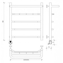 Полотенцесушитель электрический 670х432 ТЭН левый Secado Агата 1КСП 4603777449957