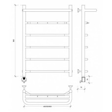 Полотенцесушитель электрический 870х432 ТЭН левый Secado Агата 1КСП 4603777449995