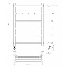 Полотенцесушитель электрический 870х632 ТЭН левый Secado Агата 1КСП 4603777450014