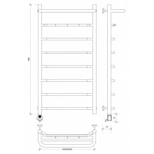Полотенцесушитель электрический 1070х532 ТЭН левый Secado Агата 1КСП 4603759402314