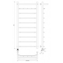 Полотенцесушитель электрический 1270х432 ТЭН левый Secado Агата 1КСП 4603777450076