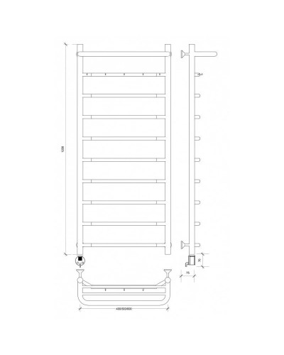Полотенцесушитель электрический 1270х432 ТЭН левый Secado Агата 1КСП 4603777450076